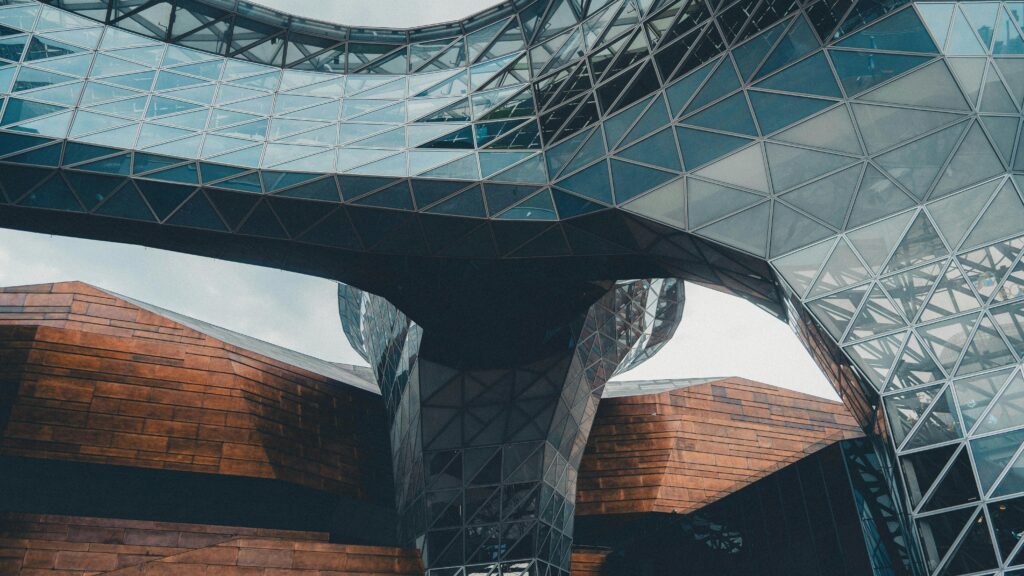 Modern financial district architecture representing AI on Wall Street